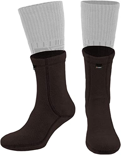 281Z Military Warm 6 inch Boot Liner Socks - Outdoor Tactical Hiking Sport - Polartec Fleece Winter Socks (Brown Bear)