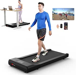 SupeRun Walking Pad, Under Desk Treadmill, Portable Treadmill with Remote Control LED Display, Quiet Walking Jogging Machine for Office Home Use