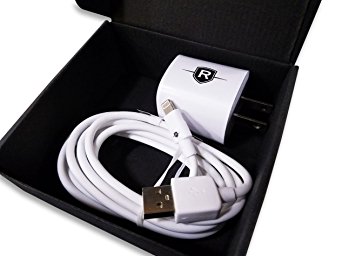 Apple iPhone 7 7 Plus 6 6S 6 Plus SE 5 5S New Lightning Rapid Fast Renegade White Wall Home Charger - 6 Foot Durable Cord 5v / 2.4 Amp MFI Certified