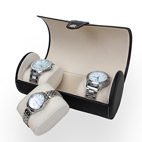 Malloom Portable Traveler's Watch Storage Organizer for 3 Watch/Bracelets