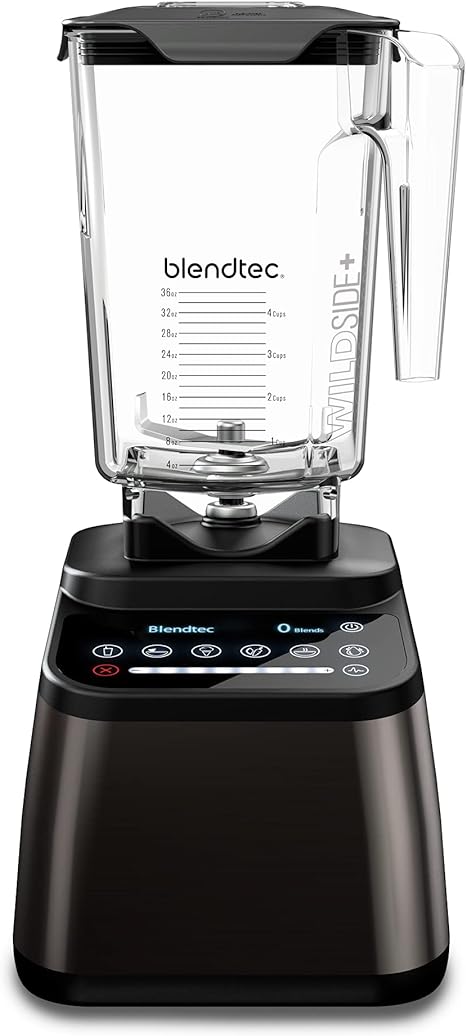 Blendtec Designer 725 High Speed Blender - WildSide  Jar (2.66 L) - Soup Maker - Professional-Grade Power - Self-Cleaning - 6 Pre-Programmed Cycles - 100-Speeds - Sleek and Slim - Gunmetal