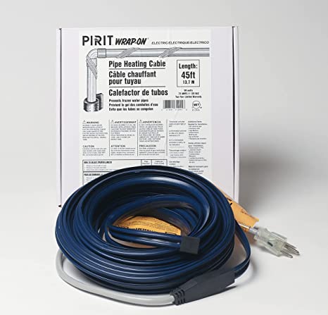 Wrap-On Pipe Heating Cable - 45-Feet, 120 Volt, Built-in Thermostat, Low Wattage - 31045