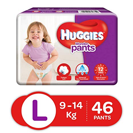 Huggies Wonder Pants Diapers, Large (Pack of 46)