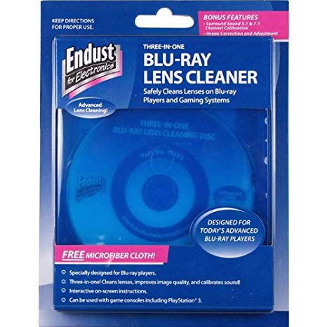 Endust for Electronics, Blu-Ray Disc Lens Cleaner, Microfiber Towel Included, Dust Removal (11452)