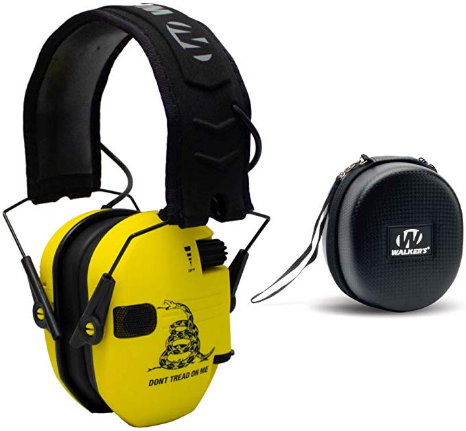 Walkers Razor Slim Electronic Shooting Hearing Protection Muff (Sound Amplification and Suppression) with Protective Case