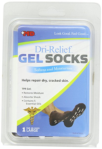 Dri-Relief Gel Socks-Black, Large, 1-Pair