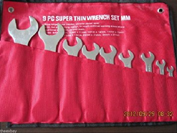 9 pc Piece Super Thin Wrench Set MM Metric Transmission Brake Hydraulic Spanner