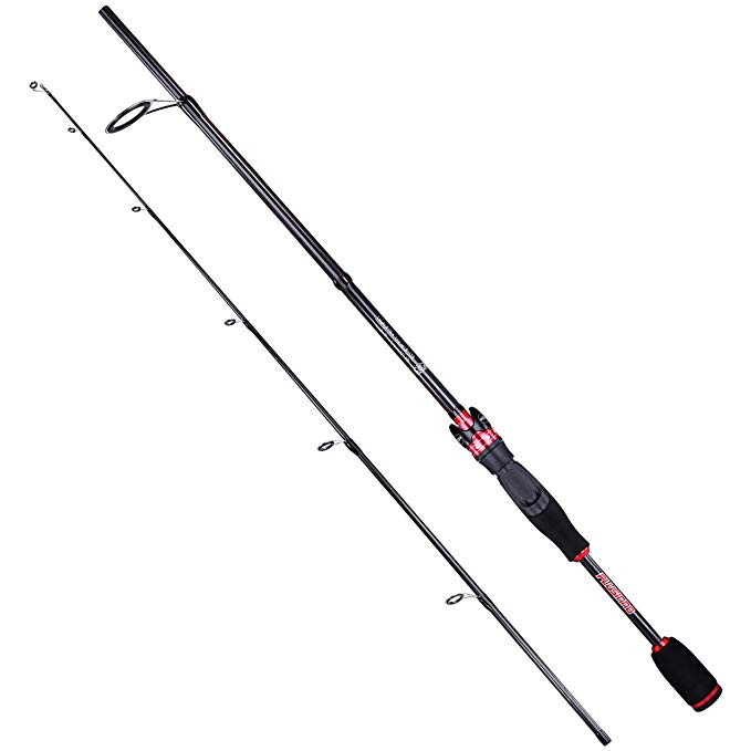 PLUSINNO 2pc Spinning Fishing Rod, Graphite Travel Medium Light Spinning Rods 6FT/7FT Freshwater Saltwater Fishing Rods