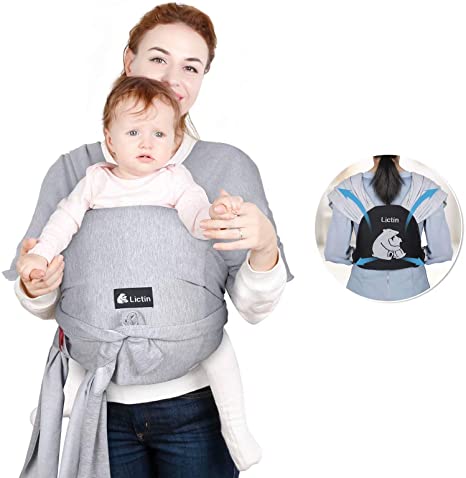 Lictin Baby Sling Wrap Carrier Baby Sling Wrap Newborn Baby Wrap Carrier Easy-to-Wear with Breastfeeding Cover for Children