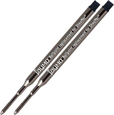 Jaymo Replacement for Sheaffer K 99335 - Measures 3.75 in / 95 mm Long - Ballpoint Pen Refill - 2 Black