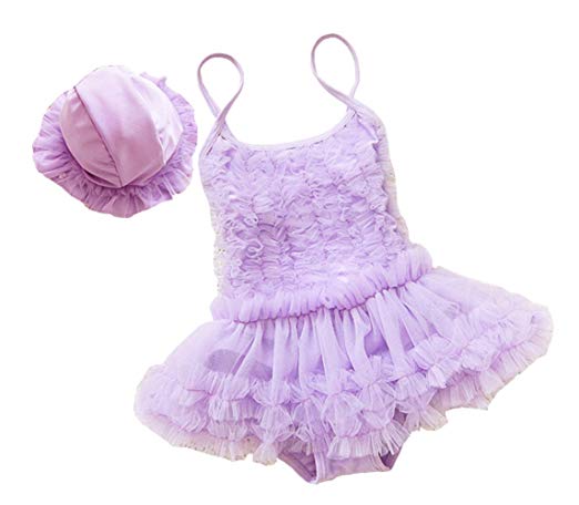 Taiycyxgan Girls Princess Lace Layer Swimsuit TuTu Dress One-Pieces Swimwear Tankini