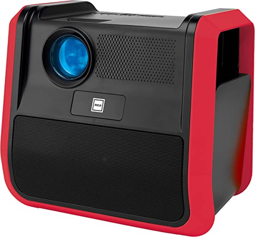 RCA - RPJ060 Portable Projector Home Theater Entertainment System, Long Lasting Battery - 2.5 Hours per Charge - Outdoor, Rechargeable, Speakers - Enjoy Without Any Cable on The go - Phone/Stick/PC