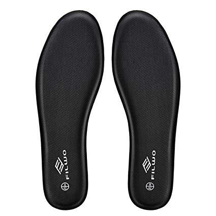 FILWO Memory Foam Insoles Men Comfy Soles Replacement, Walking Boot Insoles Inserts Sports Running Shoes Trainers Sneakers Working Shoes, Comfort Insoles Women Cushion Soles 1Pair (Black, MUS8=EU41)