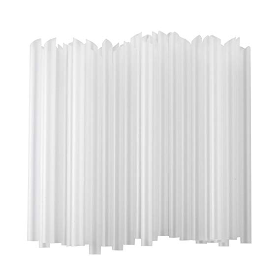 ALINK Extra Wide Clear Plastic Bubble Tea Smoothie Straws, 1/2" Wide X 8 1/2" Long Fat Boba Milkshakes Straws, Pack of 100