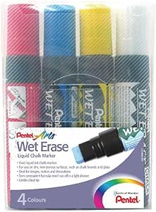 Pentel Wet Erase Chalk Marker Jumbo Tip - Multi-colour (Pack of 4)