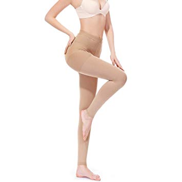 SWOLF Compression Pantyhose Women Men, 20-30 mmHg Gradient Firm Support Compression Stockings Hose - Waist High Edema Moderate Varicose Veins Medical Compression Tights