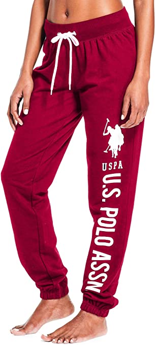 U.S. Polo Assn. Essentials Womens French Terry Jogger Lounge Sleep Sweatpants Pajamas