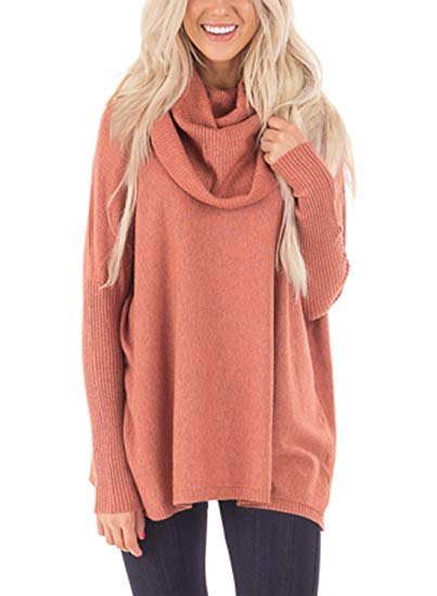 Bdcoco Women's Chunky Long Sleeve Turtleneck Knit Pullover Sweater Jumper Size S-XXL