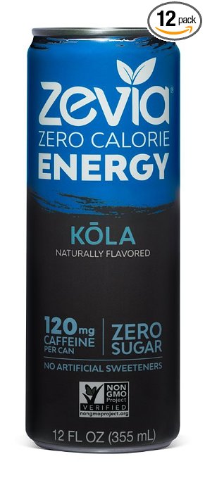 Zevia Zero Calorie Energy Drink Naturally Sweetened Energy Drink, Kōla, (12) 12 Ounce Cans; Cola-flavored Caffeinated Beverage; Power up with Zevia’s Delicious New Kōla with a Kick