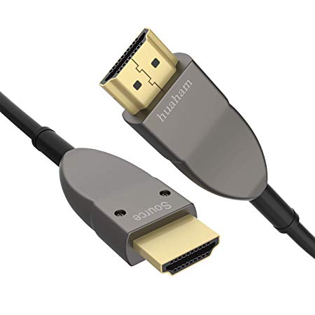 Huaham Fiber Optic HDMI Cable 50FT, Light Speed Active Optical HDMI2.0b Cable, Support HDR10, ARC, HDCP2.2, 3D, Dolby Vision, 18Gbps Subsampling 4:4:4/4:2:2/4:2:0
