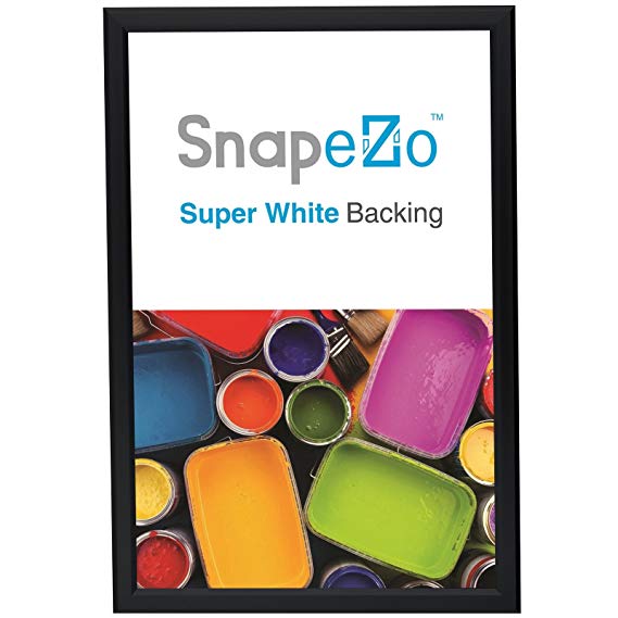 SnapeZo Poster Frame 22x28 Inches, Black 1.25" Aluminum Profile, Front-Loading Snap Frame, Wall Mounting, Professional Series