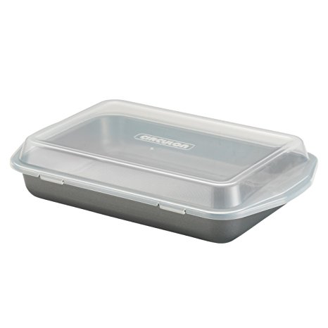 Circulon Nonstick Bakeware 9-Inch-by-13-Inch Rectangular Cake Pan with Lid