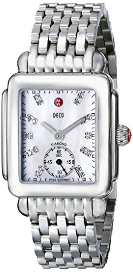 Michele Womens Deco Mid Diamond Dial Watch