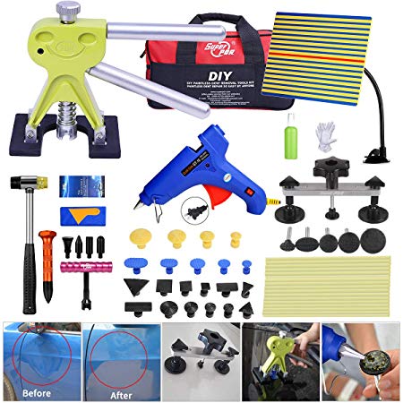 Fly5D 44pcs Auto Car Body Paintless Dent Repair Removal Tools Kit Dent Lifter Pop Out a Dent Bridge Puller Set for Car Dent Hail Damage Door Dings Repair