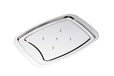 KitchenCraft MasterClass Spiked Meat Carving Tray, Stainless Steel, Silver, 38 x 26.5 cm