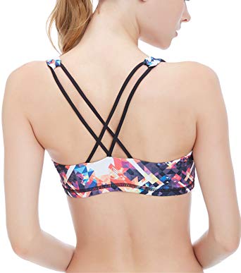 icyzone Sports Bra Women - Women's Workout Clothes, Strappy Sports Bra, Yoga Tops, Exercise Tops