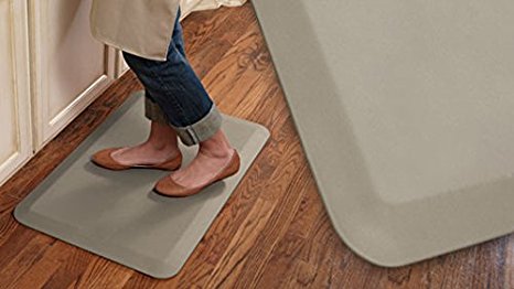 NewLife by GelPro Professional Grade Anti-Fatigue Kitchen & Office Comfort Mat, 20x32, Stone ¾” Bio-Foam Mat with non-slip bottom for health & wellness