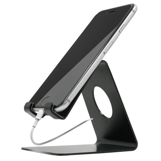 iPhone Stand, Charging Cell Phone Stand For iPhone 6 6s Plus 5 5s 5c 7 Desk and Tablet - Lamicall S1 - Black