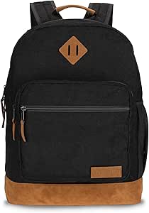 Wrangler Yellowstone Sturdy Backpack for Travel Classic Logo Water Resistant Casual Daypack for Travel with Padded Laptop Notebook Sleeve (Black Corduroy)