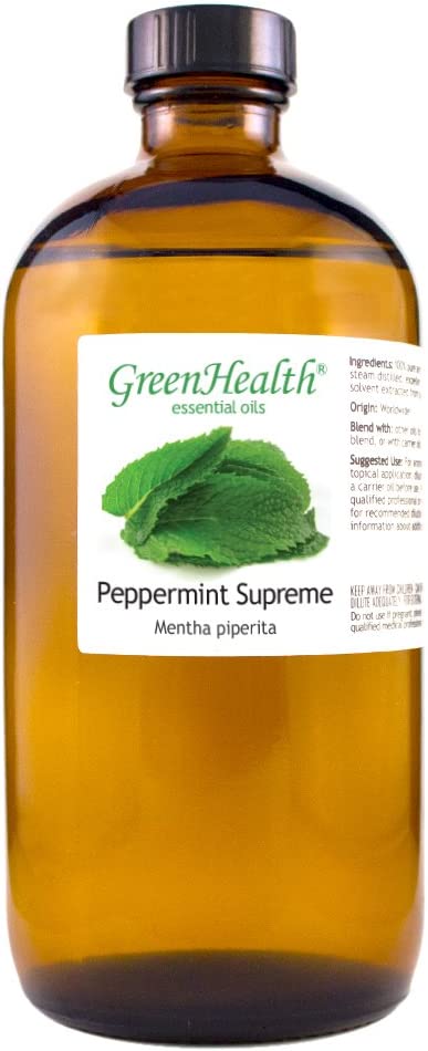 Peppermint (Mentha Piperita) Oil – 100% Pure Essential Oil – GreenHealth (16 fl oz (473 ml) Glass Bottle)