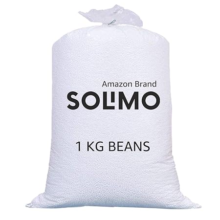 Amazon Brand - Solimo Beans Refill Pack Fillers for Bean Bag 1kg - White