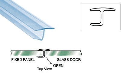 CRL Polycarbonate "h" Jamb with Soft Leg for 180 Degree for 3/8" Glass - 98 in long