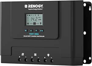 Renogy 60A MPPT Solar Charge Controller 12V/24V/36V/48V Auto, 150V Maximum Solar Input, for Gel Sealed Flooded and Lithium Battery, Rover Lite 60A