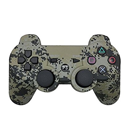 SZJJX Bluetooth Wireless Remote Game Gaming Controller Gamepad Consoles Joypad Joystick Dualshock for Sony Playstation III PS3 with 6-Axis And Dual-Vibration (Camouflage Gray)