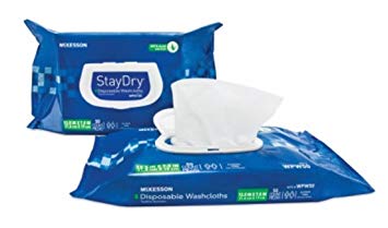 McKesson Brand StayDry Premoistened Bath Wipes with Aloe 8 X 12 Inch - Case of 600 (50 per Pack, 12 Packs per Case)