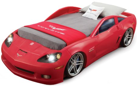 Step2  Corvette Bed with Lights - Red/Silver/Black