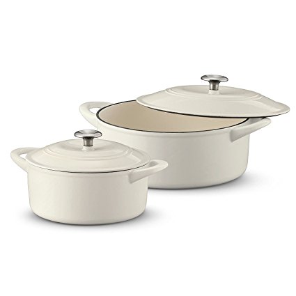 Tramontina Dutch Oven 2-Pack Set, 7 Quart & 4 Quart Off-White