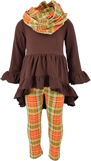 Unique Baby Girls 3 Piece Fall Colors Thanksgiving Legging Set