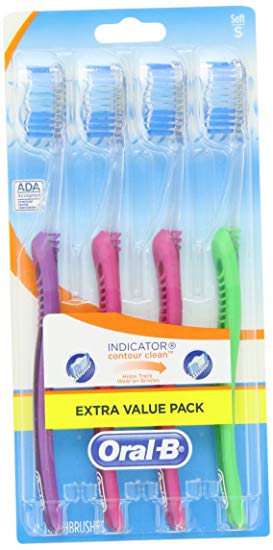 Oral-B Indicator Contour Clean Soft Toothbrush 4 Count