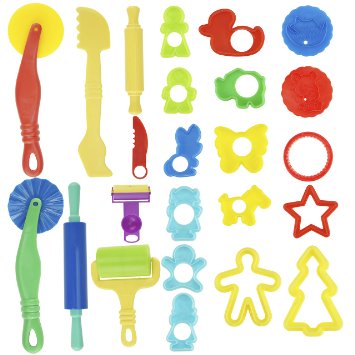 Kare & Kind Smart Dough Tools Kit with Models and Molds (Set of 24 Pieces)