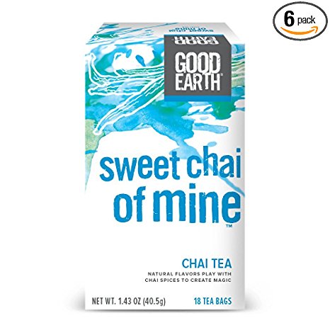 Good Earth Chai Tea, Sweet Chai of Mine, 18 Count Tea Bags (Pack of 6)