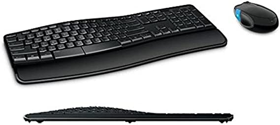 Microsoft Sculpt Comfort Desktop - Keyboard and Mouse Combo: Multi-Media, Ergonomic, Microsoft Wireless Mouse and Keyboard (French)