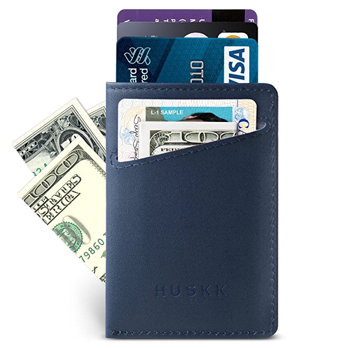 Slim RFID Wallet for Men Leather - Front Pocket Card Holder Sleeve - RFID Blocking