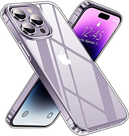 Miracase Crystal Clear Designed for iPhone 14 Pro Max Case, Ultra-Thin Slim Fit Soft Silicone TPU Cover for iPhone 14 Pro Max Phone Case 6.7 Inch, Clear
