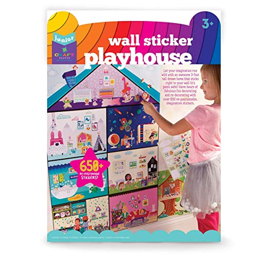 Craft-tastic Jr – Wall Sticker Playhouse – 3-Foot Tall Dreamhouse with Over 650 Reusable Stickers