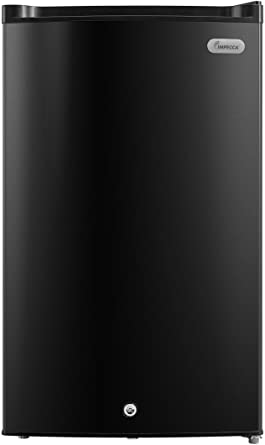 IMPECCA Upright Freezer 3 Cubic Feet Energy Star, Reversible Door with Lock and Key, Removable Shelves and Adjustable Thermostat - Black